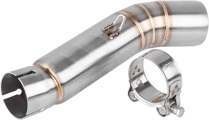 Jadeshay 51mm Auspuff Mittelrohr, Motorrad Slip-on Auspuff Mittleres Edelstahl Auspuffrohr Schalldäm