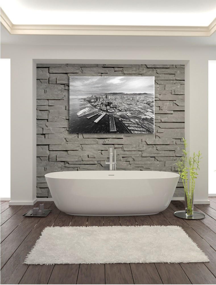 Pixxprint San Francisco bei Sonnenuntergang als Leinwandbild/Grösse: 100x70 cm/Wandbild/Kunstdruck/f