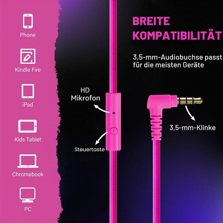 RockPapa Grade Faltbare HiFi Kopfhörer Headphones mit Mikrofon für Computer PC Cellphones Tablets iP