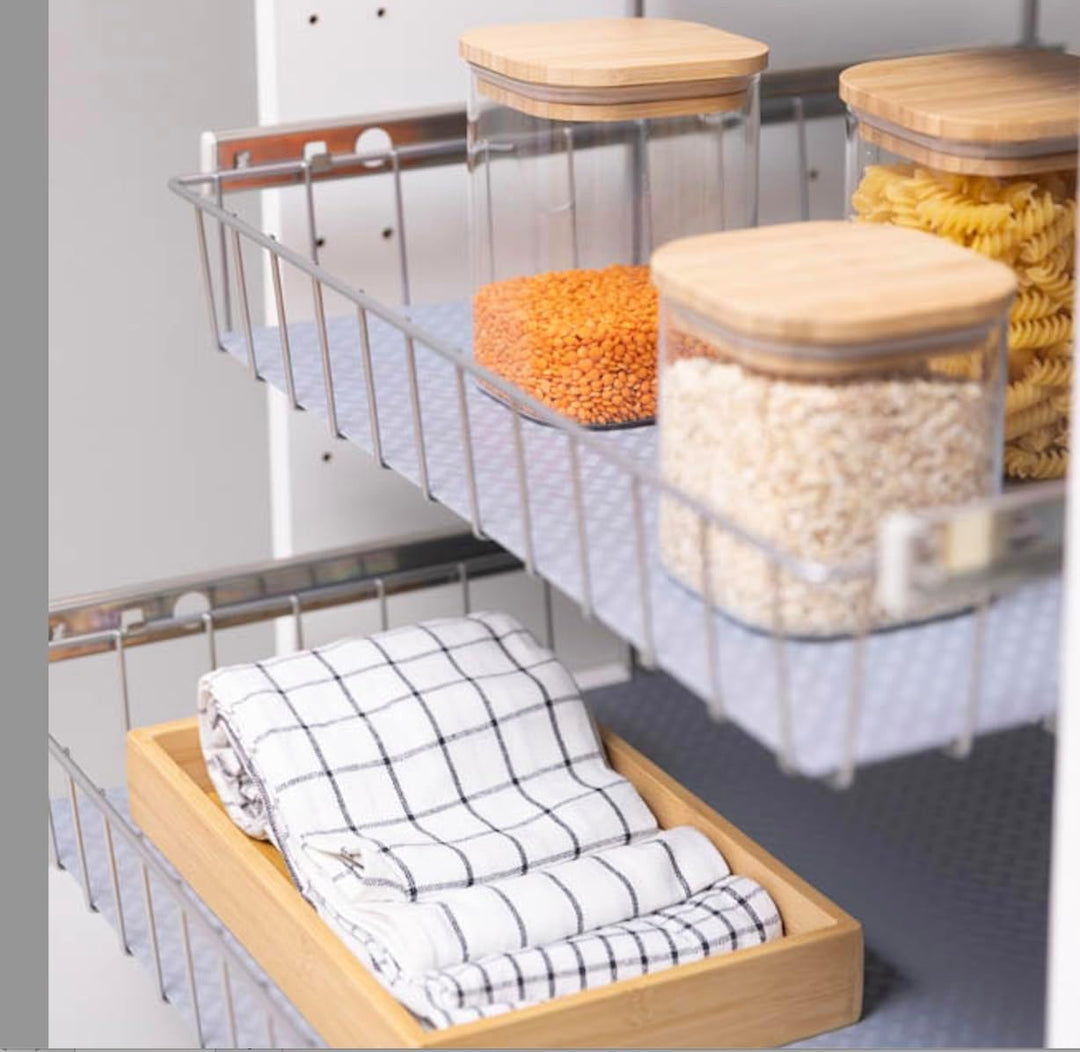 Schrankauszug Teleskopschublade Korb Kombisystem für 40cm Schrank – Premium Schrankauszug Küche zum