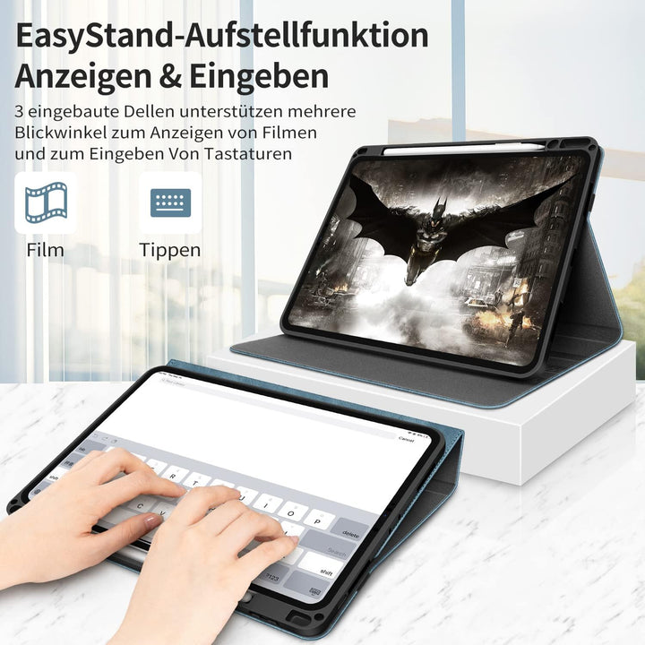HOLIMET iPad Pro 11 Hülle 2022 4./3./2. Generation Hülle 2021/2020 mit Stifthalter, PU-Leder Schutzh