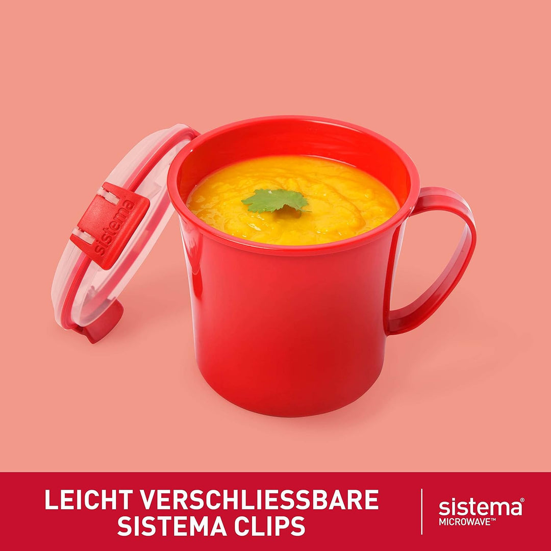 Sistema Microwave Suppentasse, mittelgross | mikrowellenfeste Frischhaltedose | 656 ml | BPA-frei |