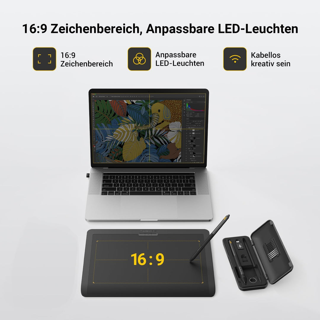 Pen Tablet Medium v2 Professionelles Grafiktablett 12 Zoll für Profi Kreative Zeichentablett mit 2 B