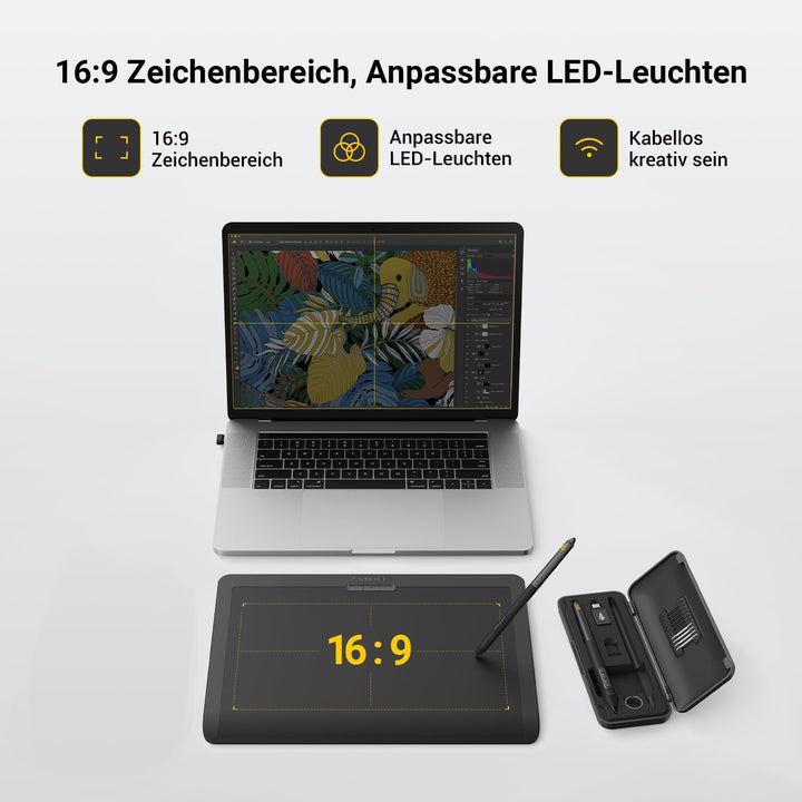 Pen Tablet Medium v2 Professionelles Grafiktablett 12 Zoll für Profi Kreative Zeichentablett mit 2 B