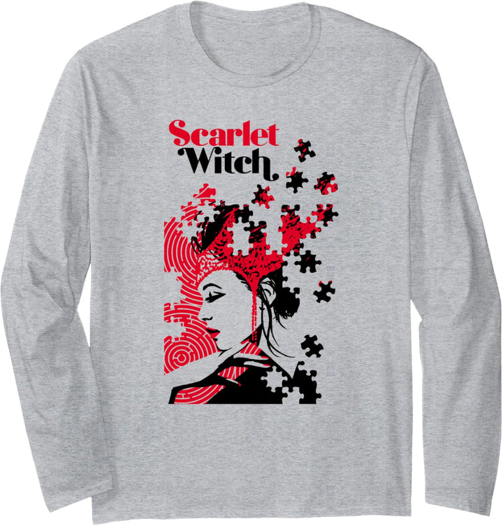 Marvel Avengers Scarlet Witch Wanda Maximoff Puzzle Langarmshirt
