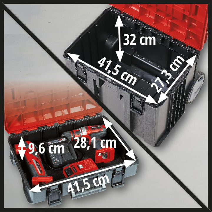 Original Einhell E-Case Tower Systemkoffer-Set (max. 120 kg, bestehend aus 3 Koffern inkl. Zubehör,