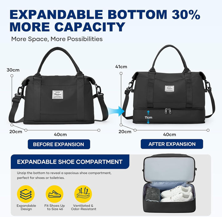 Reisetasche Damen 40x20x25 Ryanair Handgepäck Tasche Sporttasche Weekender Bag Schwimmtasche Wasserd