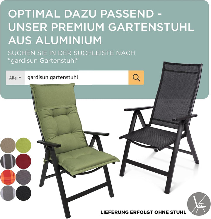 Gartenstuhlauflagen Hochlehner I Extra Dicke Sitzauflagen I Made in EU I Polsterauflagen für Hochleh