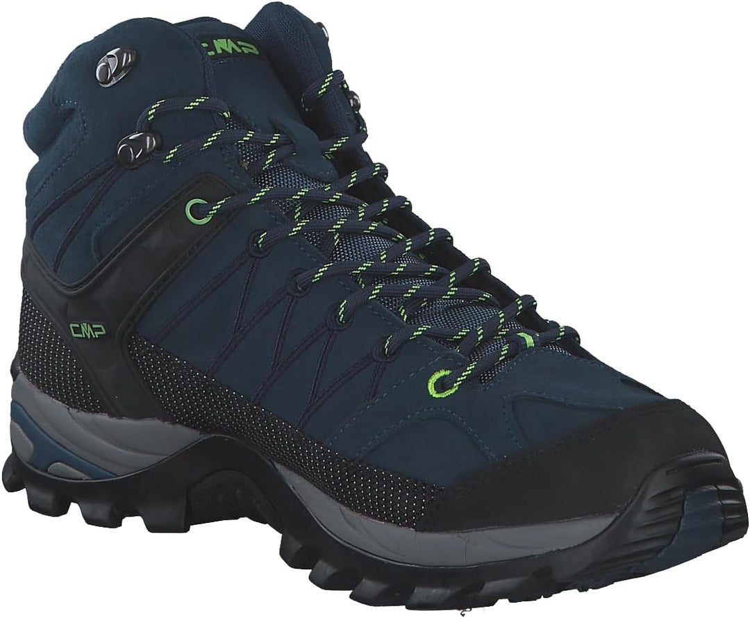 CMP Unisex Kinder Kids Rigel Mid Shoes Wp Trekking-Schuhe 39 EU Blue Ink Yellow Fluo, 39 EU Blue Ink