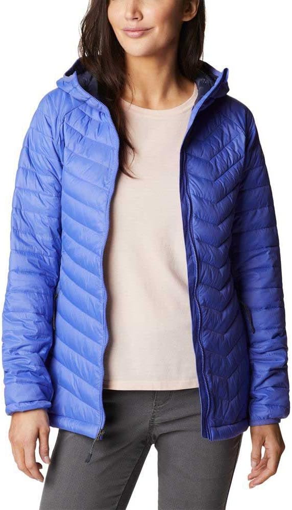 Columbia Powder Pass Hooded Jacket, Steppjacke mit Kapuze für Damen M Purple Lotus, M Purple Lotus