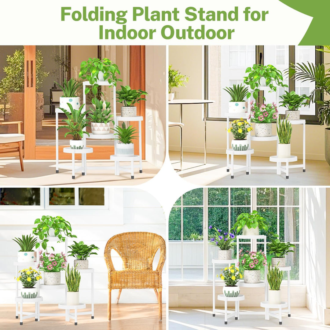 iDavosic.ly Pflanzenständer Metall Kunststoffe mit 6 Ebenen, Blumenständer Plant Stand Indoor Outdoo