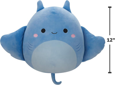 Squishmallows SQCR05429 - Lux der Mantarochen 30 cm, offizielles Jazwares Plüsch, superweiches Kusch