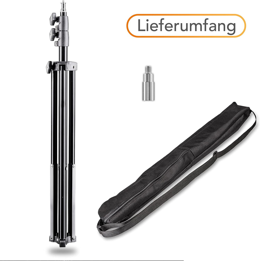 Walimex pro AIR 200 Lampenstativ 200cm - Lichtstativ mit Luftfederung Höhe max 200 cm, 4,5 kg Tragla