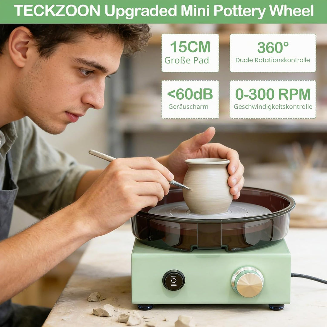 15 cm Töpferscheibe, Keramikmaschine Set mit 15cm doppelseitiger Drehscheibe, Metallrahmen, abnehmba