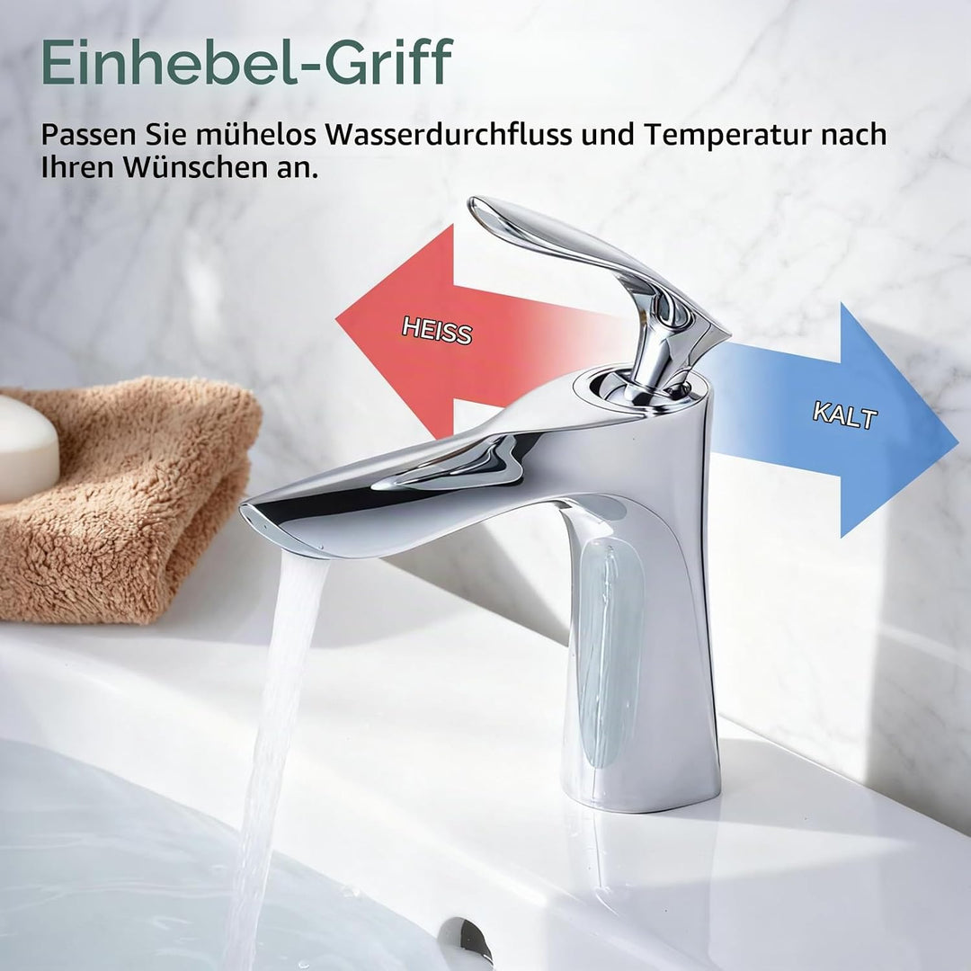 Waschbecken Wasserhahn Einhand Gebürstet Nickel Licht Violett Kupfer Ein Loch Mount Leekayer Chrom,