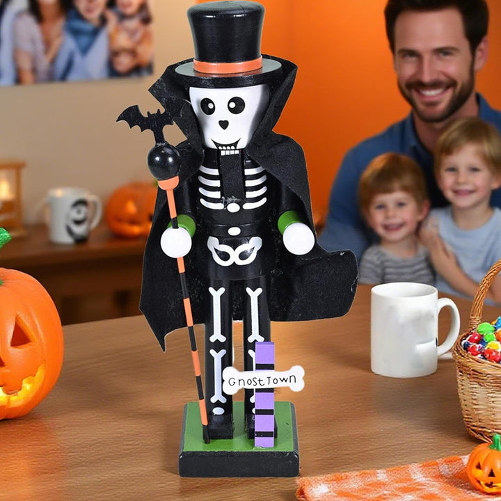 Generisch Halloween Holz-Nussknacker - Hexen Kürbis Holz Nussknacker,Geschenktütchen Füllung Grusel