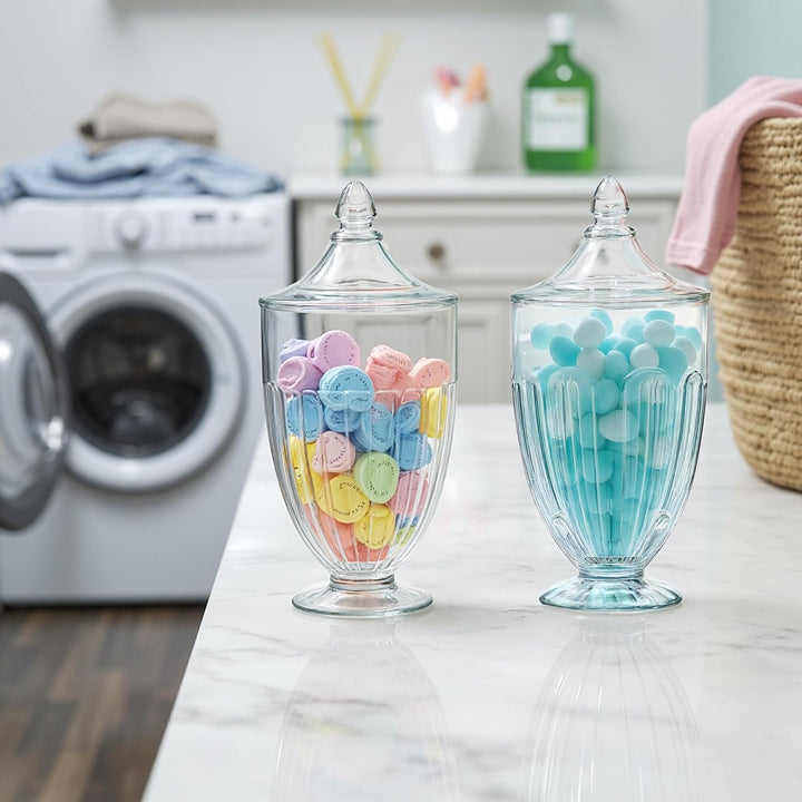 2 x 750 ml Glas-Süssigkeiten-Gläser mit Deckel, transparent, dekorative Vorratsdosen für Süssigkeite