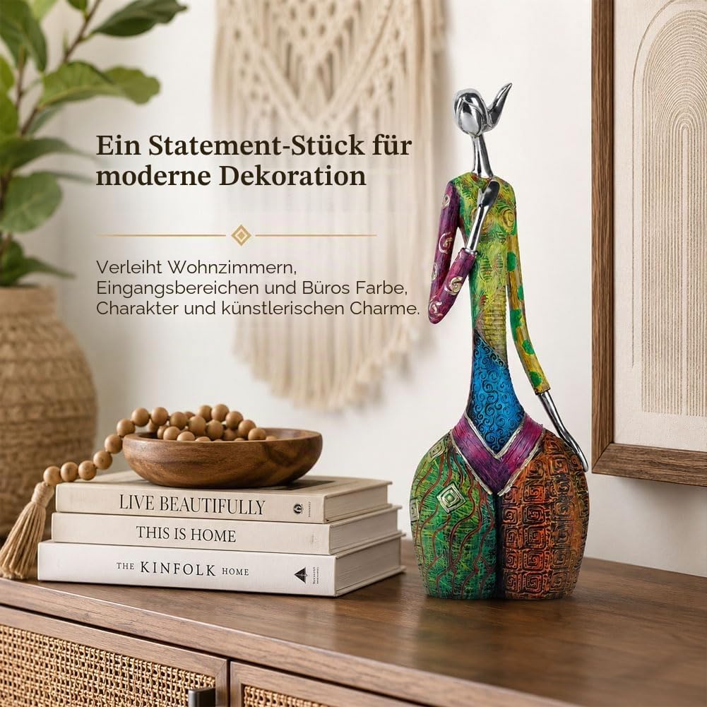 Statuen und Skulpturen Abstrakter Yoga-Kunst Frau, kreative Vollfarb-Ölgemälde-Kunst-Frauenstatue, M