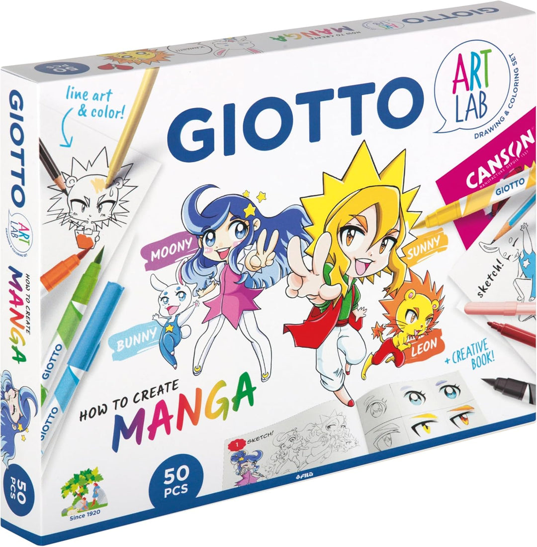 GIOTTO Art Lab, How to create a Manga, Malset mit Anleitung