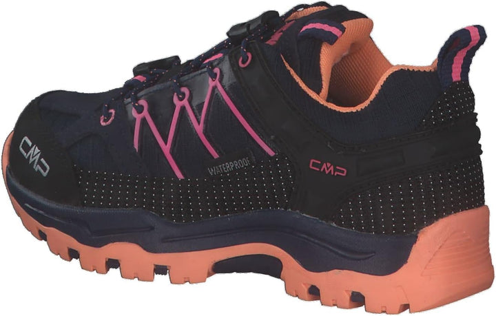 CMP Unisex Kinder Kids Rigel Low Shoes Wp Trekking-Schuhe 28 EU Blau Orange Pink B Blue Sunrise, 28