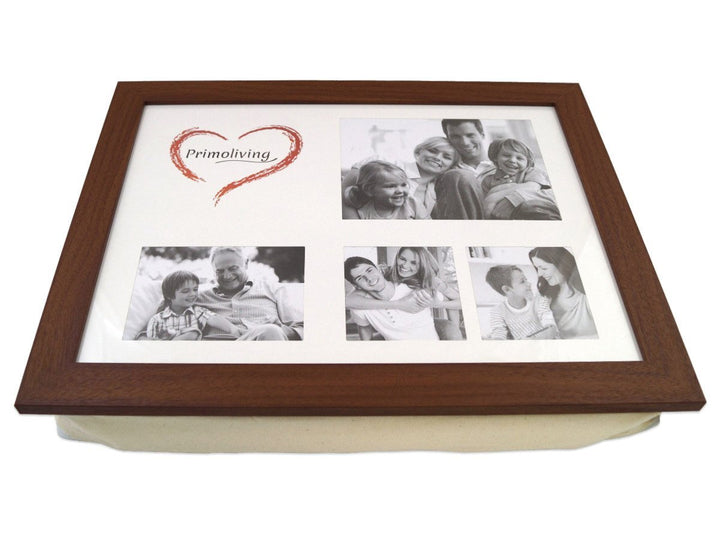 Knietablett mit Kissen und Fotorahmen P-879 in braun, Braun