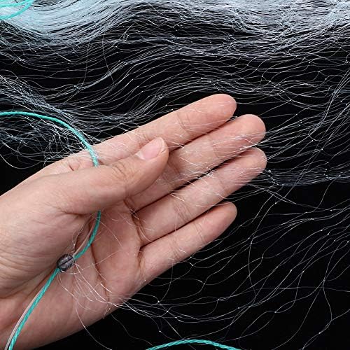 Pssopp Fischernetz 1,5 m x 50 m Nylon Tragbares Wurfnetz Monofilament Wurfnetz Angelnetz zum Fischen