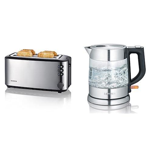SEVERIN AT 2509 Automatik-Toaster (1.400 W, 2 Langschlitzkammern, für bis zu 4 Brotscheiben) Edelsta