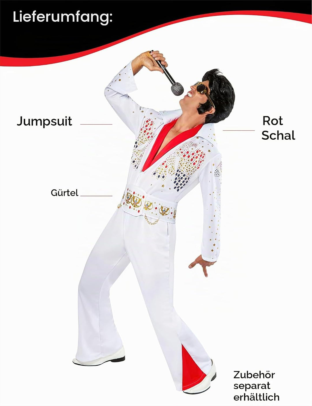 Rubies Deutschland 3 889050 M - Deluxe Elvis Grösse 48/50 (medium), M