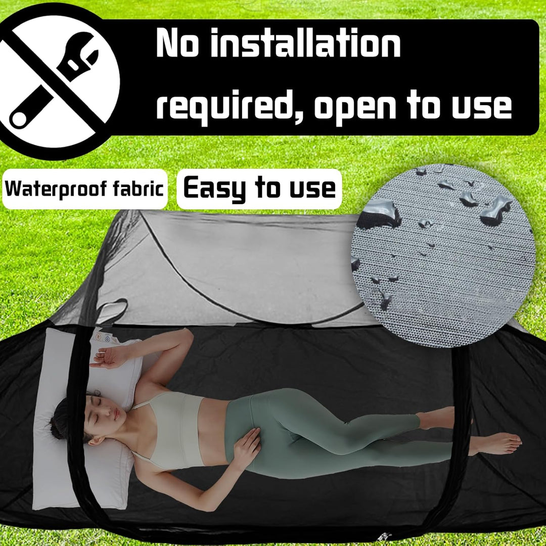 YOUYIKE Moskitonetz Reise Faltbares Pop-Up – Mosquito Netz Bett 200x72x70cm Ultralight 360° Schutz,