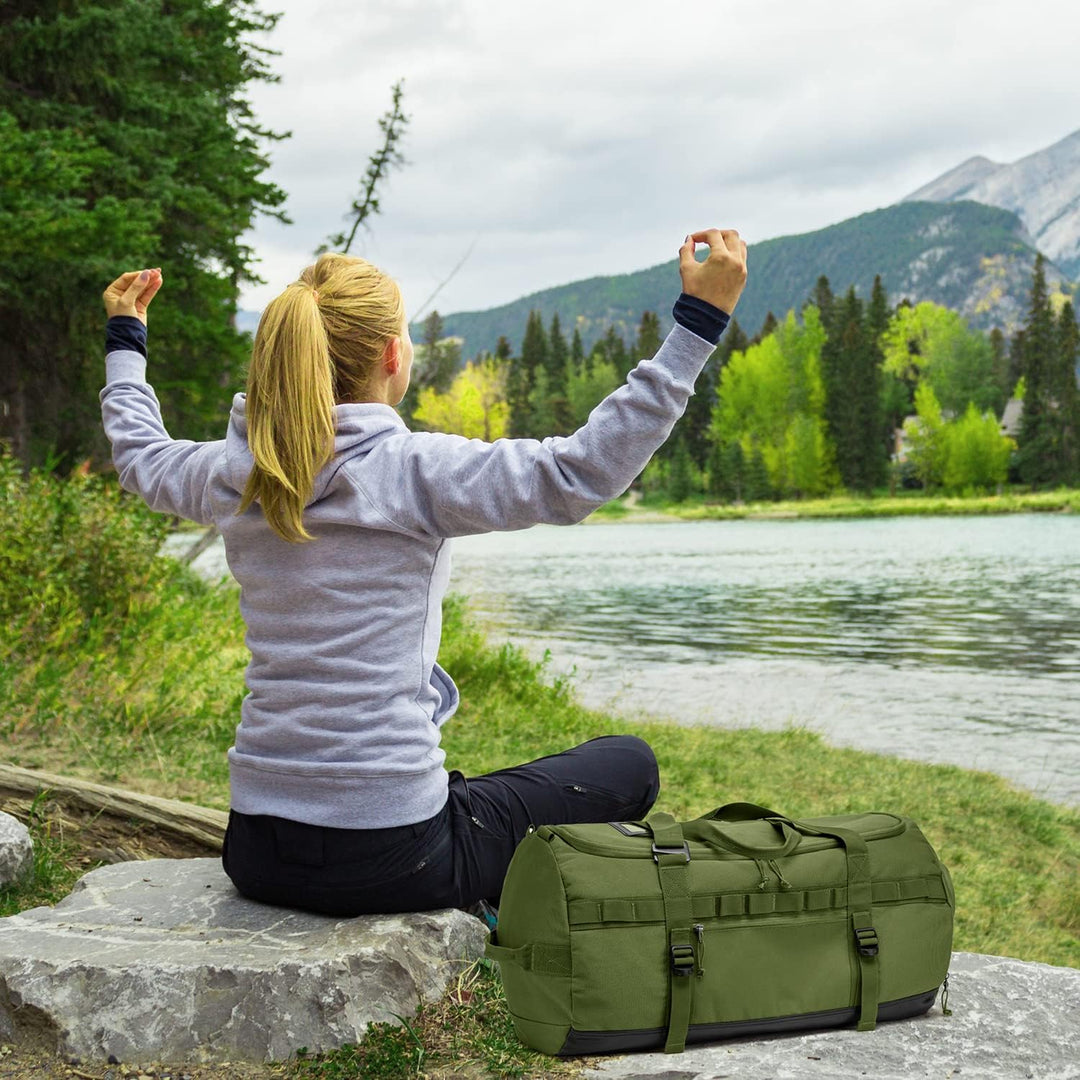 TAIHOYIN Sporttasche & Reisetasche 60L Gross Trainingstasche Herren Damen mit Schuhfach & Rucksack-F