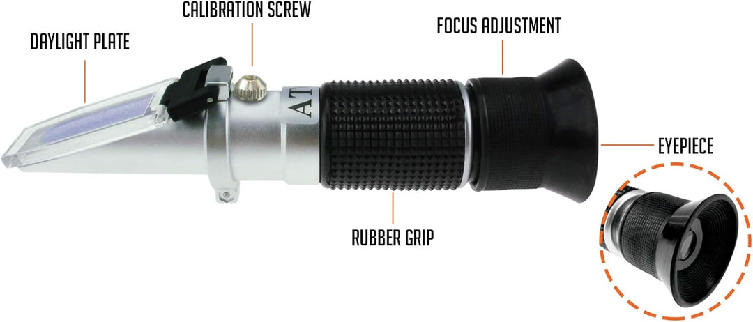 DANOPLUS Honig Feuchtigkeit 58~90% Brix Refraktometer mit ATC, Handheld Hoch Messung Angebot Zucker