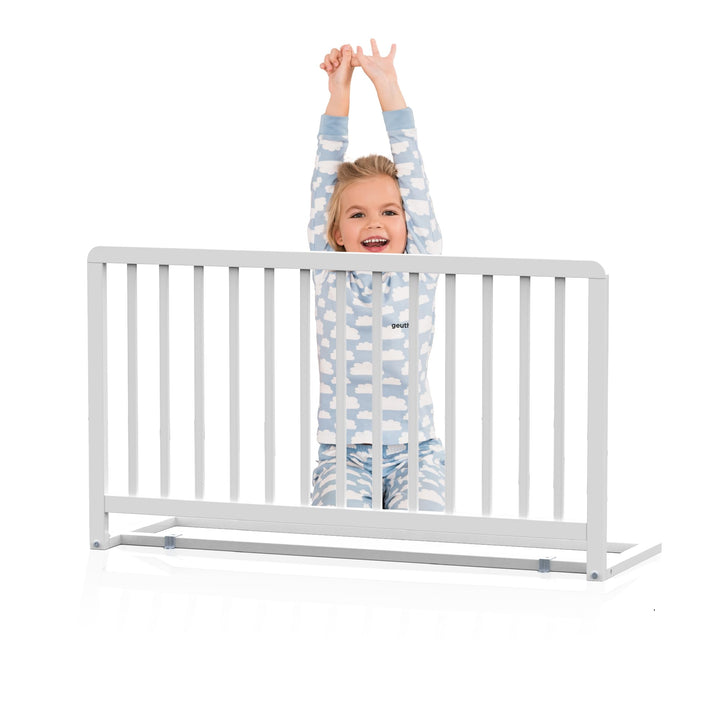 Geuther Bettschutzgitter Lissi Extrahoch: 60 cm - 110 cm lang in Weiss – Sicheres Bettgitter für Kle