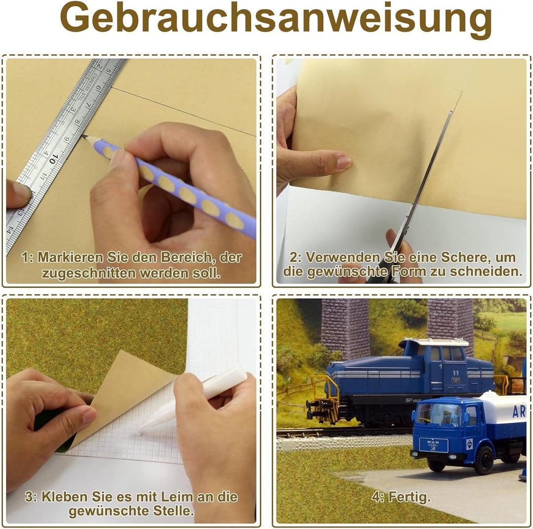Evemodel 200*41 cm Modelleisenbahnrasen Rasenmatte Grasmatte Landschaftsbau Farblich Sortiert Wiesen