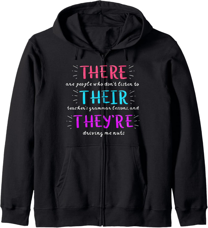 There their they're shirt, Funny English teacher shirt gifts Kapuzenjacke