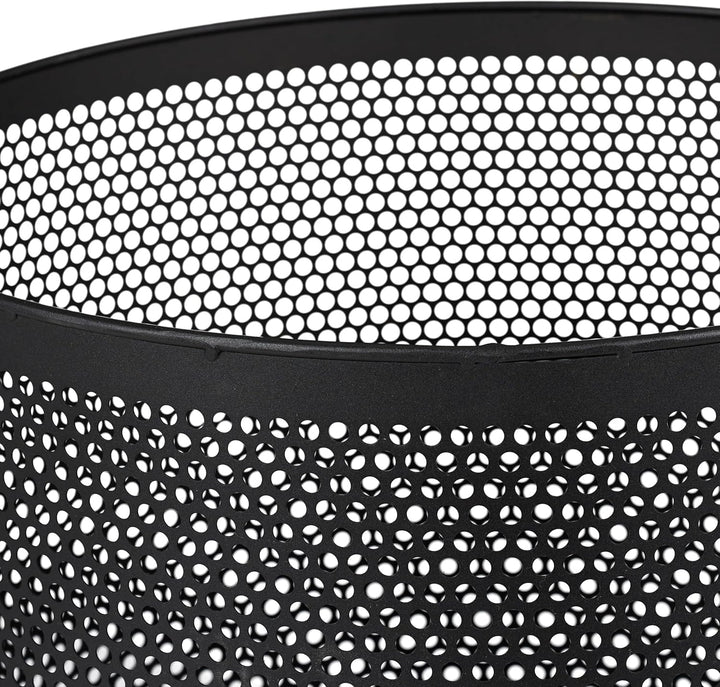 Relaxdays Feuerkorb, Mesh Design, Feuerrost, Schürhaken, Feuer im Garten, Feuertonne, Stahl, HxD: 53