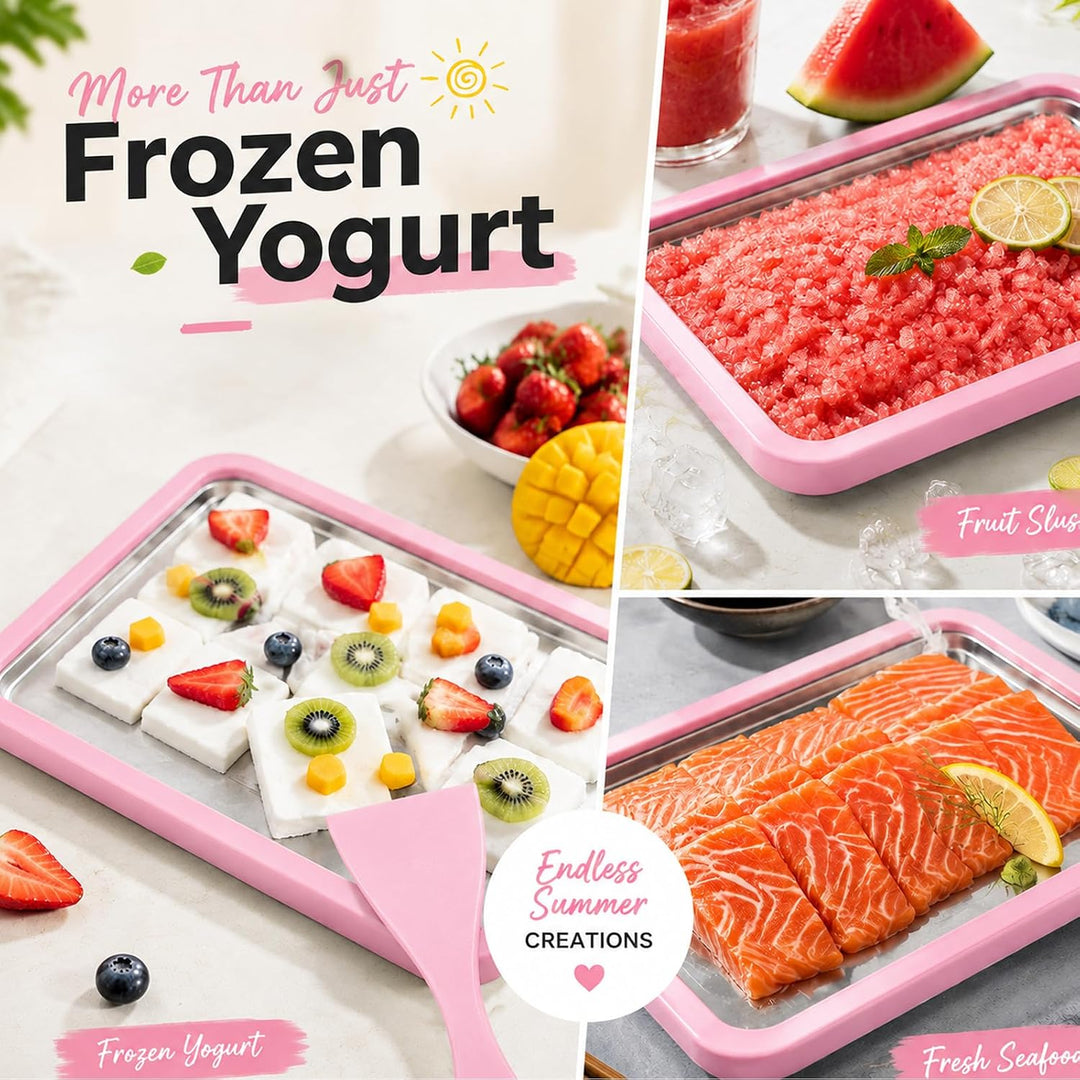 Eisplatte zum Eis Machen, Kommt mit 2 Spateln Ice Cream Machine, Ice Rolls Maschine, Eisenrollmaschi