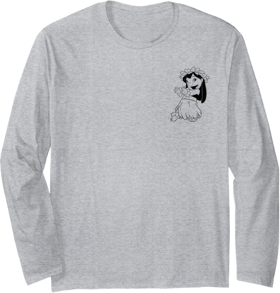 Disney Lilo & Stitch Tasche Lilo Hula Outline Langarmshirt