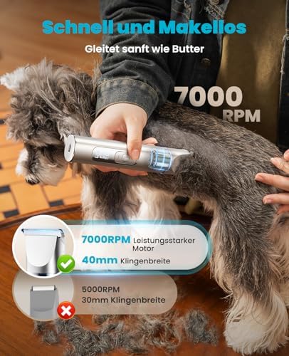 oneisall 4 in 1 Hundeschermaschine Set, Leise Pfotentrimmer/krallenschneider für Hunde+ oneisall Fre