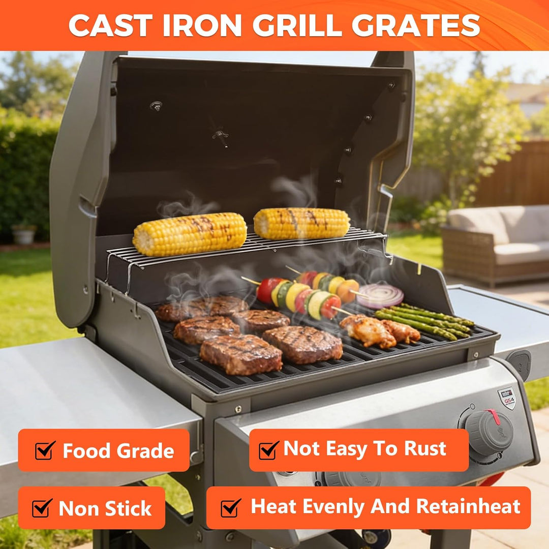 QuliMetal 7637 Grillroste für Weber Spirit E210, E220, S210, S215 mit Frontbedienung, Ersatzteile fü