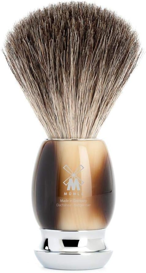 MÜHLE Rasierset - Vivo Serie - Dachshaar - Rasierhobel - Edelharz hornbraun
