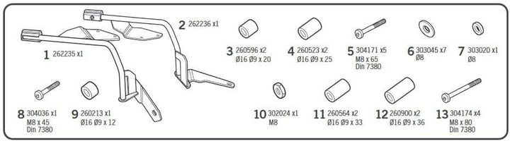 W0g317if - seitliche taschen halterungen, dübel, befestigungen 3p system