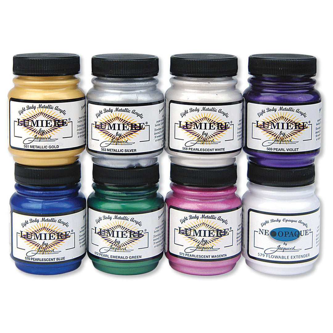 Jacquard Lumiere Acrylfarbe, 64 ml, Metallic-Farbe, mehrfarbig (8 Pack)