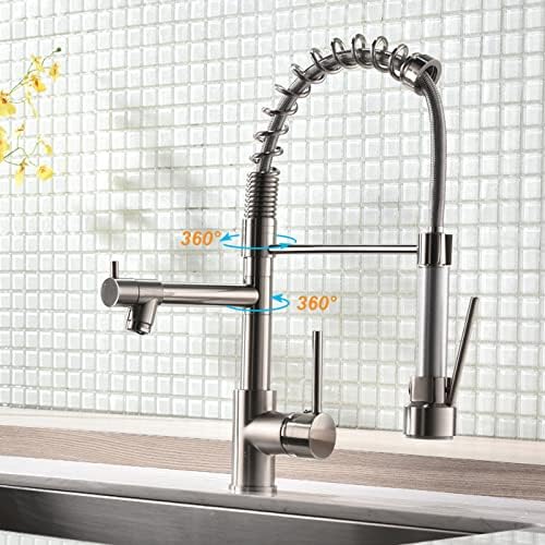 AIMADI Wasserhahn Küche Küchenarmatur mit Brause 360° schwenkbar Mischbatterie Spiralfeder Armatur S