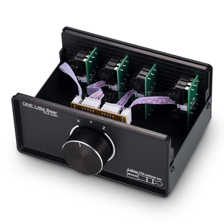 Douk Audio Mini 3-Way Tragbar Mono/Stereo 6.35mm TRS Audio-Umschalter Switcher Box Kopfhörer Splitte