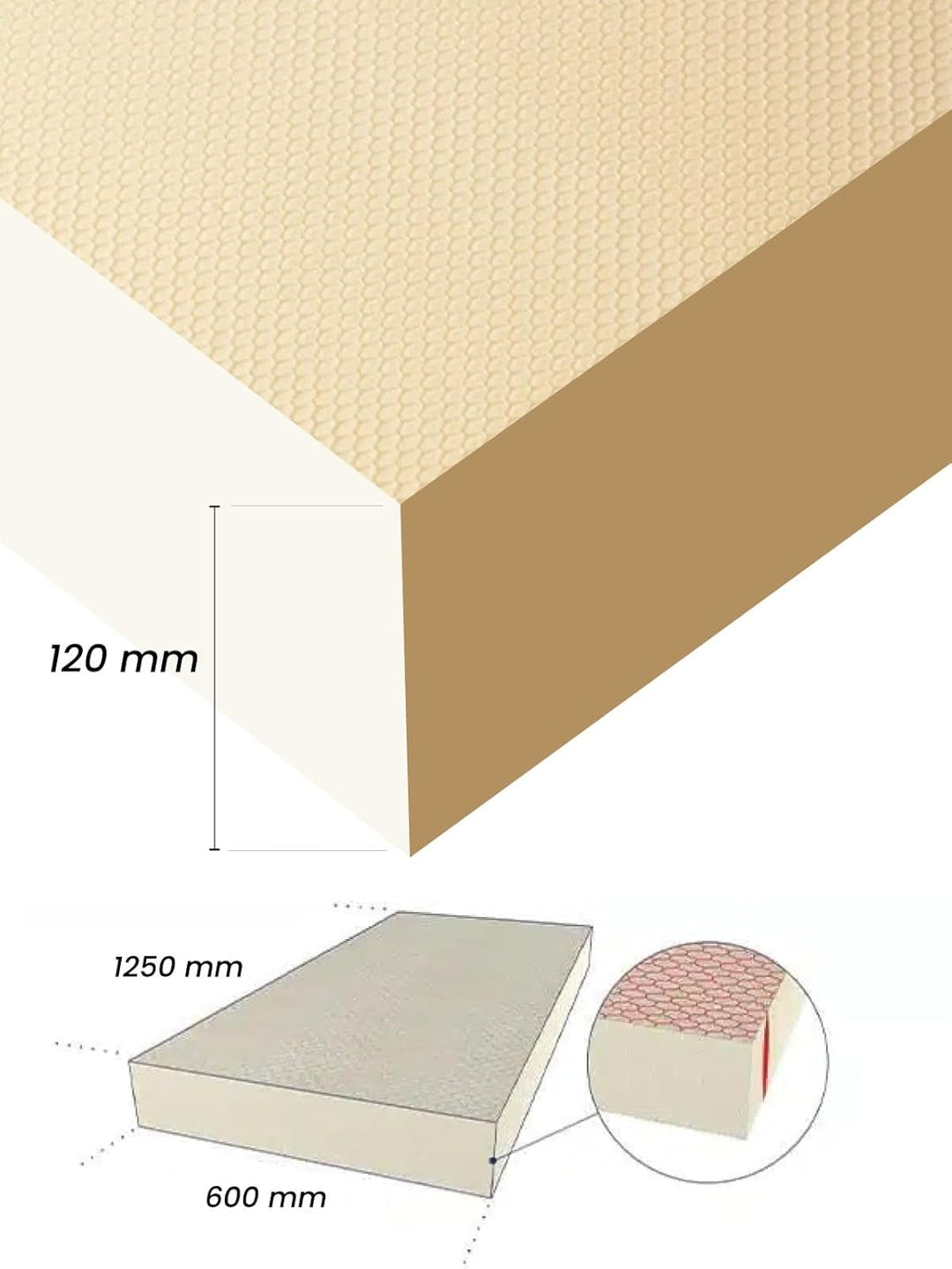 Isolierung aus extrudiertem Polystyrol XPS mit rauen Oberflächen, entspricht der Norm UNI EN 13164 (