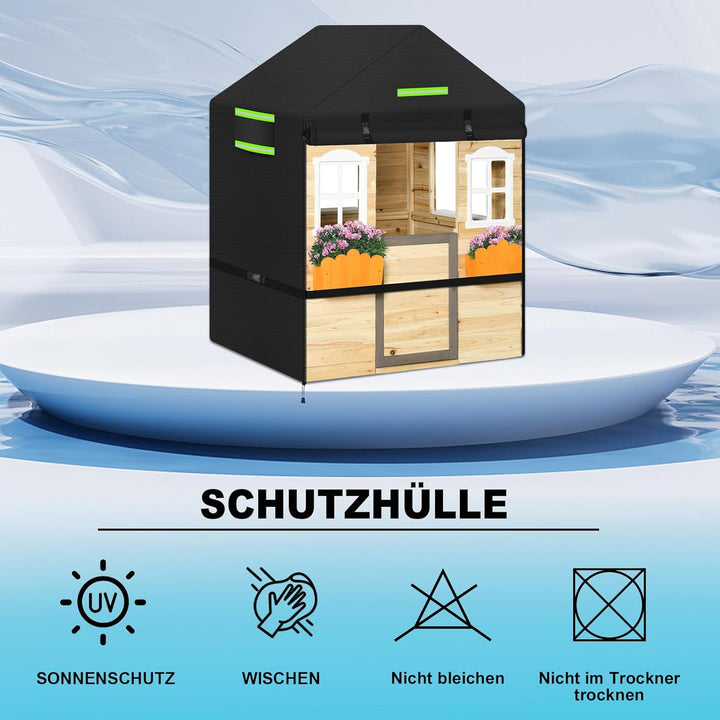 Kinderspielhaus-Abdeckungen,Spielhaus Outdoor Abdeckplane Wasserdicht 600D Oxford Gartenhaus Spielhä