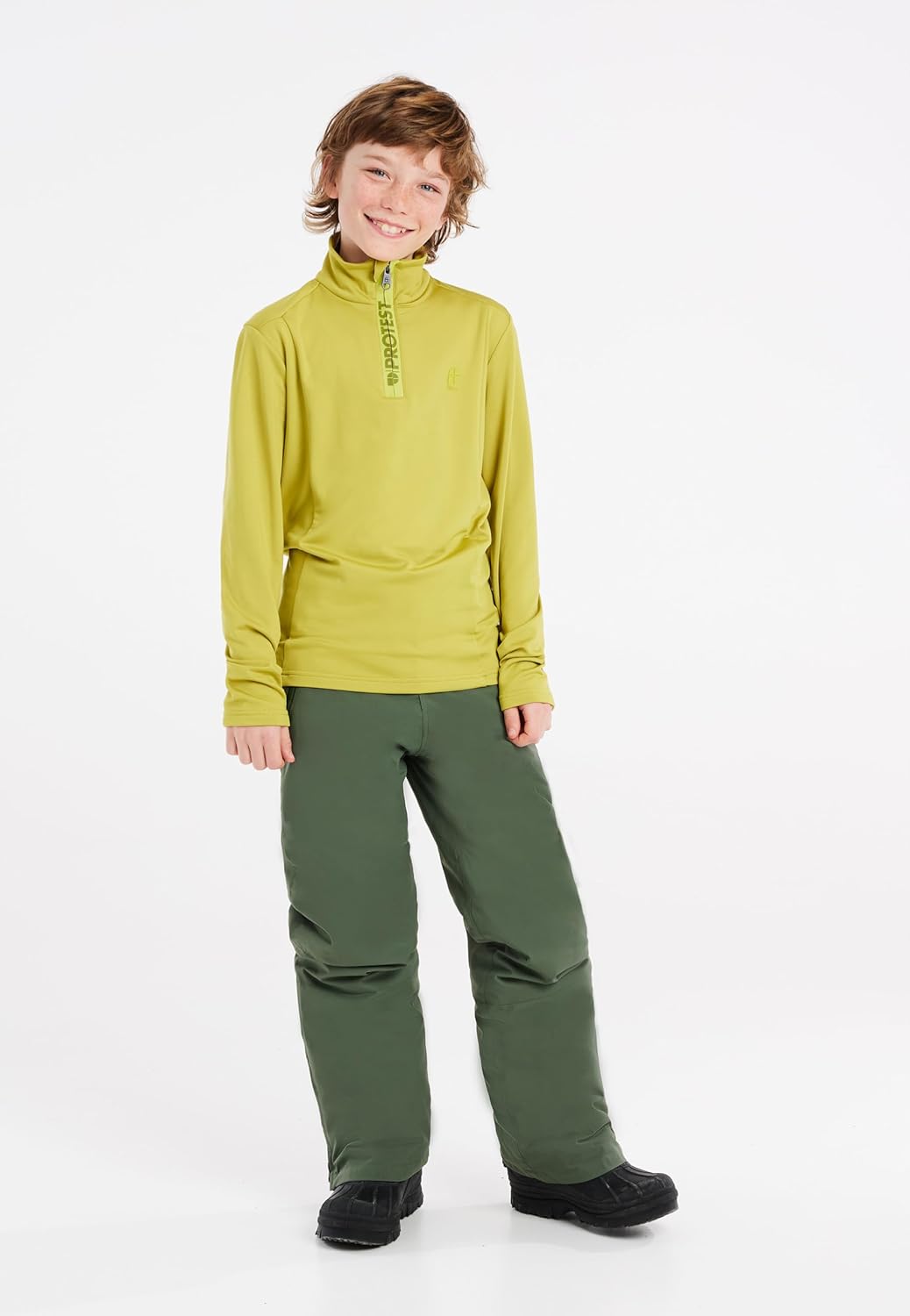 Protest Jungen 1/4-reissverschluss WILLOWY JR 116 Spiltpea Green, 116 Spiltpea Green