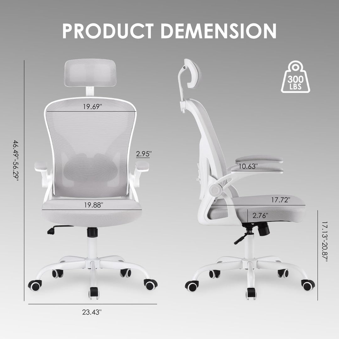 Farini Ergonomischer Stuhl mit Armlehne Büro Schreibtischstuhl mit Rollen Bequemer Home Office Stuhl
