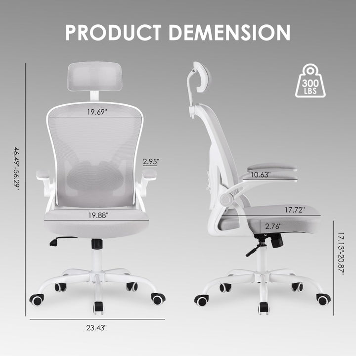 Farini Ergonomischer Stuhl mit Armlehne Büro Schreibtischstuhl mit Rollen Bequemer Home Office Stuhl