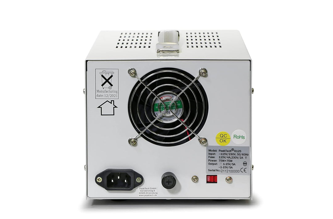 PeakTech DC AC Labornetzteil - Labornetzgerät 1-15V / 5A, linear, 1 Stück, P